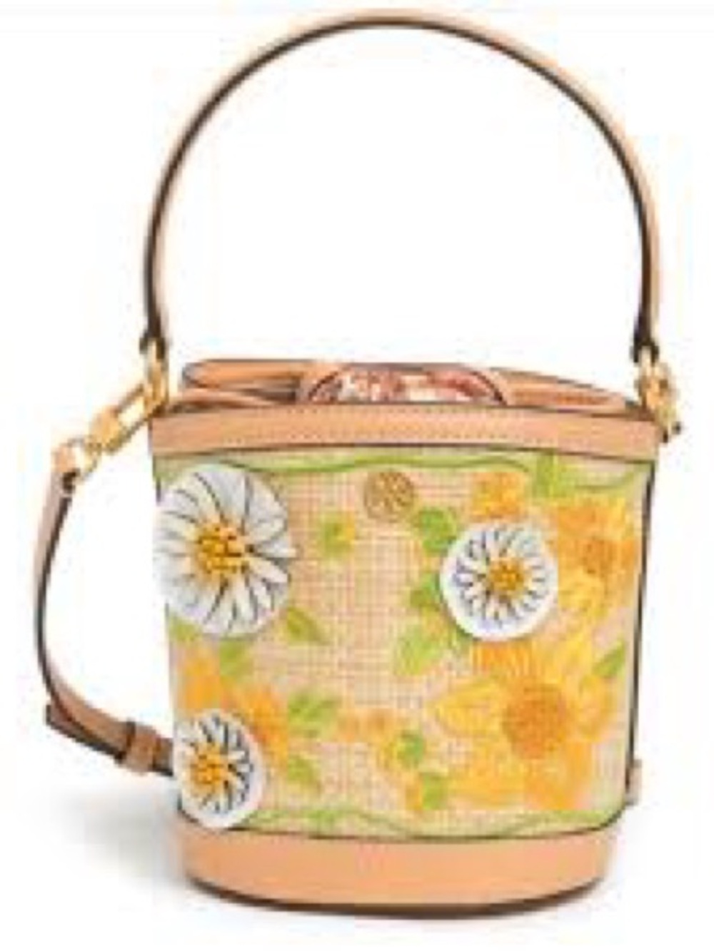 Tory Burch Robinson Straw Bucket Shoulder Bag (NWT) - Picture 2 of 7